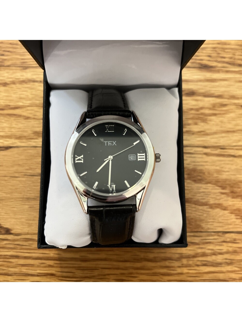New TFX by Bulova Men's Black Dial Leather Strap Watch | Style 36B110